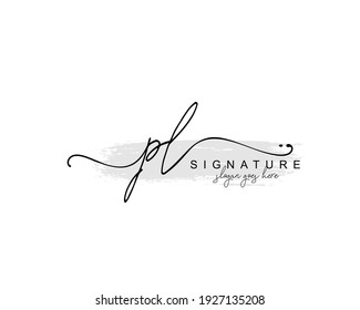 Initial PL beauty monogram and elegant logo design, handwriting logo of initial signature, wedding, fashion, floral and botanical with creative template.