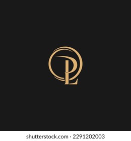 Initial PL Circle Logo Design Vector Template. PL Letter Logo Design
