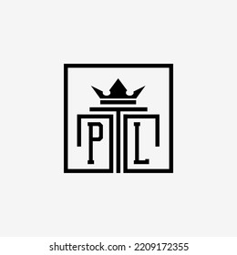 Initial PL Law Firm logo and icon design template stock vector