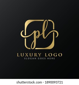 Initial PL Letter Logo Design Modern Typography Vector Template. Creative Luxury PL Logo Vector.