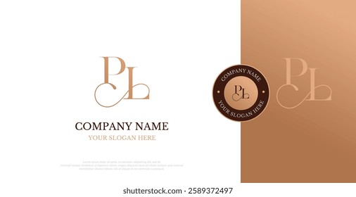 Initial PL Logo Design Vector