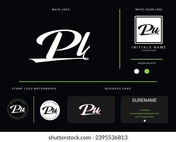 Initial Pl Logo Template, Creative Pl lp Luxury Letter Logo For Business or Finance Company