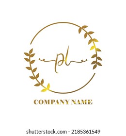 initial PL logo vector handwriting signature Elegant branding art