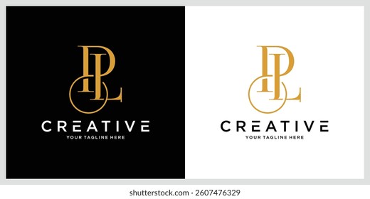 Initial PL or LP  Logo Design Vector