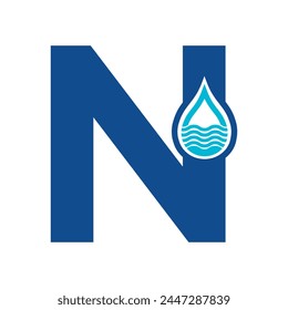 Initial plumbing Logo combine with letter N vector template