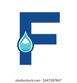 Initial plumbing Logo combine with letter F vector template