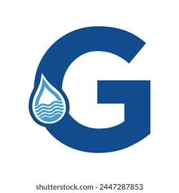 Initial plumbing Logo combine with letter G vector template