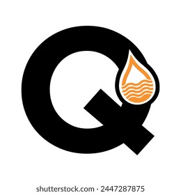 Initial plumbing Logo combine with letter Q vector template