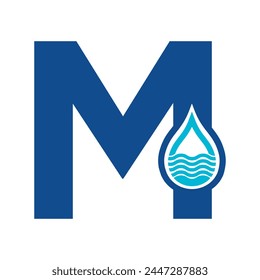 Initial plumbing Logo combine with letter M vector template