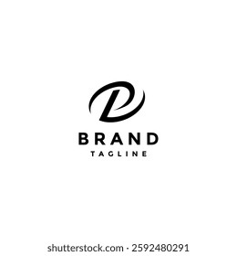 Initial PLZ Letter in Dynamic Oval Lines Logo Design. Simple Twister Initial P Letter Logo Design.