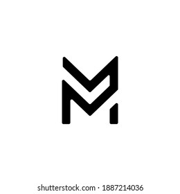 initial PM Letter Logo Design Rounded Monogram Icon Vector Template.logo M