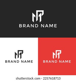 Initial pm or mp letter logo template for business