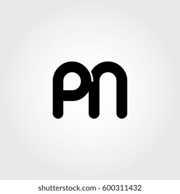 initial pn black business logo