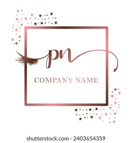 Initial PN calligraphy company eye and eyelash handwriting