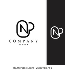 Initial PN Letter Logo, Modern and Luxury Vector Minimalist NP Logo Template