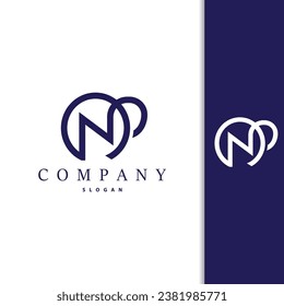 Logo für den ersten PN-Buchstaben, Vorlage für moderne und luxuriöse Vektorgrafik-Minimalisten für NP-Logos