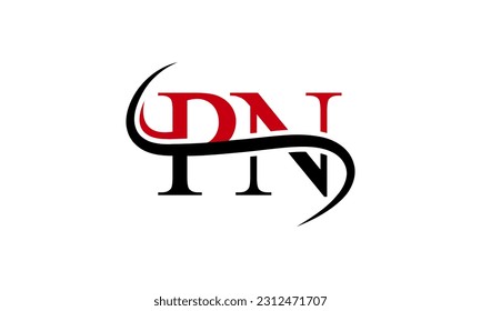 Initial PN letter Logo With Swoosh Design Graphic Vector Template for Business and Company Identity.