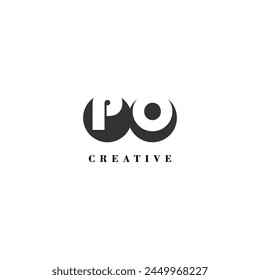 Initial PO company creative label trendy idea brand
