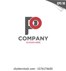 Initial PO Logo monogram design template. Simple elegant shape style modern logo. P, O, PO, OP modern logo initial.