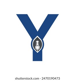 Initial Podcast Logo combine with letter Y vector template