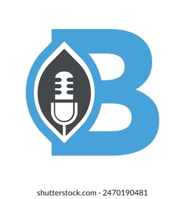 Initial Podcast Logo combine with letter B vector template