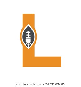 Initial Podcast Logo combine with letter L vector template