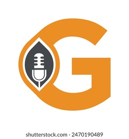 Initial Podcast Logo combine with letter G vector template