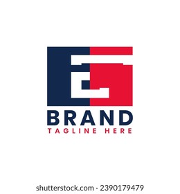 Initial Political and Patriotic E Logo Template, American Letter E Logo Design