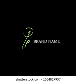 Initial PP beauty monogram and elegant logo design