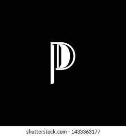 Initial PP letter logo design in black background