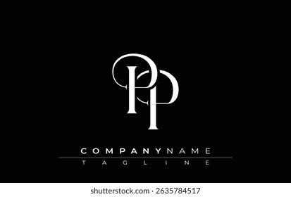 Vetor inicial do design do logotipo PP. Elegante Monograma Logo Design com elementos decorativos e tipografia