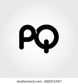 initial pq black business logo