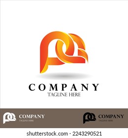 initial PQ logo design for company and business