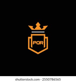 Initial PQR LOGO royal luxury KING logo template Vector