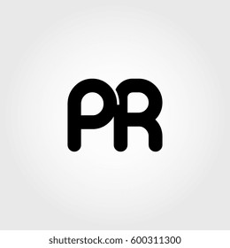initial pr black business logo