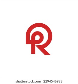 initial pr logo design combination icon