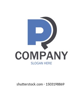 Initial PR Logo monogram design template. Simple style modern logo. 