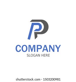 Initial PR Logo monogram design template. Simple style modern logo. 