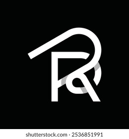 PR inicial ou RP linha geométrica moderna monograma ícone logotipo de design