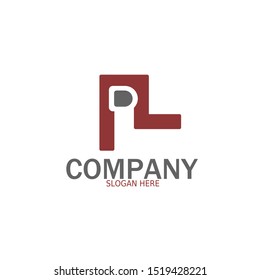 Initial PR, RP Logo monogram design template. Simple shape line style modern logo.