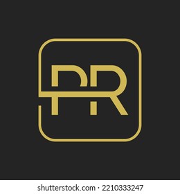Initial PR or RP and p or r Letter. Initial Logo PR Design Template Vector Illustration.