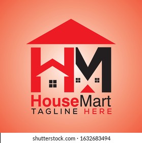 Initial Professional HM Real estate logo design template suitable for Print, Digital, Icon, Apps, print T-Shirts and Other Marketing Material Purpose