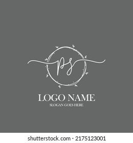 Initial PS beauty monogram and elegant logo design, handwriting logo of initial signature, wedding, fashion, floral and botanical with creative template.