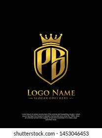 initial PS letter with shield style logo template vector initial PS letter with shield style logo template vector