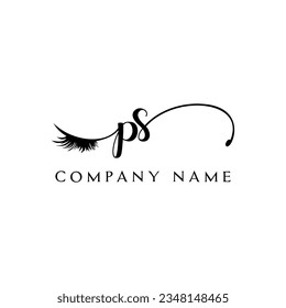 initial PS Logo lash logo eyelash vector modern symbols makeup