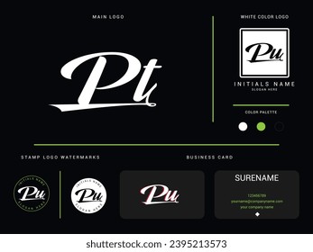 Initial Pt Logo Template, Creative Pt tp Luxury Letter Logo For Business or Finance Company