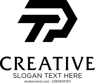 initial PT vector logo design