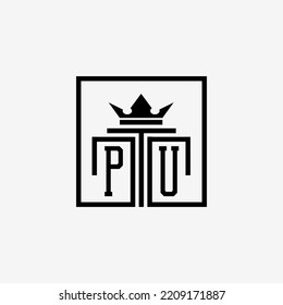 Initial PU Law Firm logo and icon design template stock vector