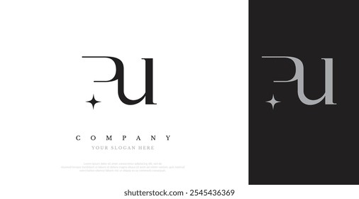 Vetor de design inicial do logotipo PU 