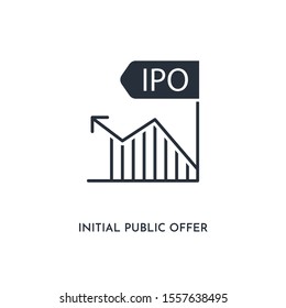 initial public offer icon. simple element illustration. isolated trendy filled initial public offer icon on white background. can be used for web, mobile, ui.